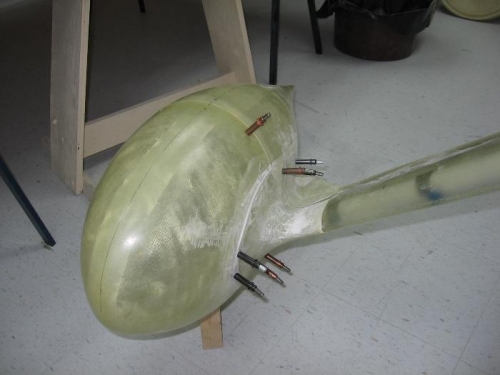 Fairing interface microballooned and sanded