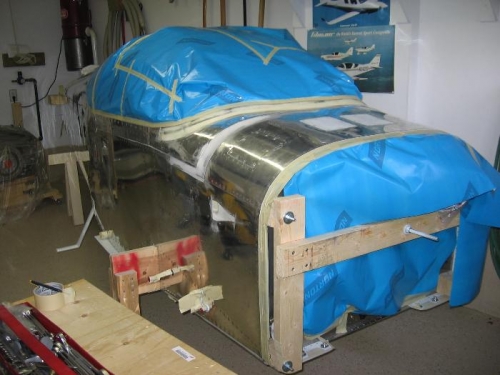 Fuselage masked for painting