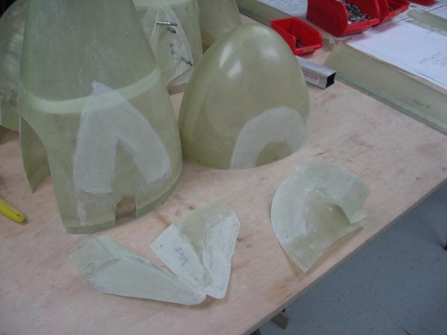 Wheel and intersection fairings scuff sanded