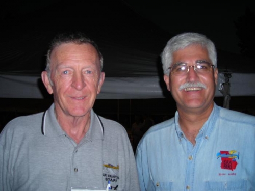 Me with Dick Van Grunvsen, the founder of Vans Aircraft, at the RV banquet