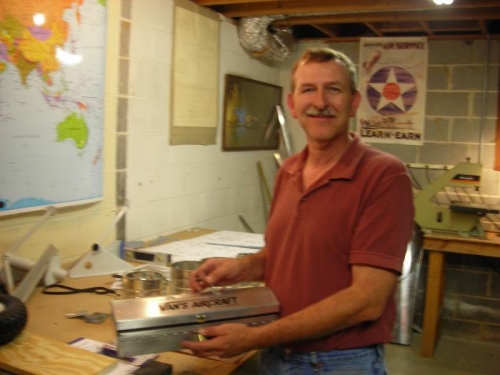 Jim Weed with the Vans tool box he constructed