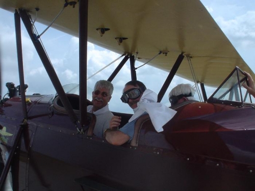 Me with Jim Anderson and Jim Carter, ready to take the biplane ride.