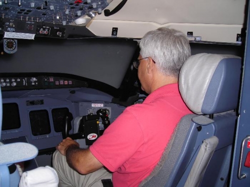 Me, flying second in command on a Lear 60 sim