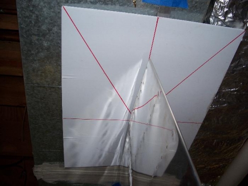 Poster board which shows the angle of the rudder to the center line (here centered)