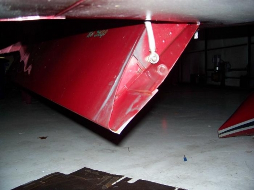 Mike's left flap from underneath the fuselage