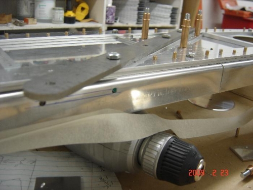 Marked for strut attach bar pass through and drilled the ends