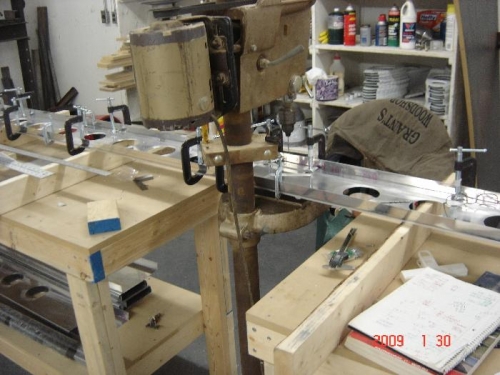 Drill press in position