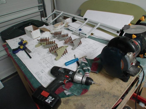 Parts fabricated, drilled and clecoed