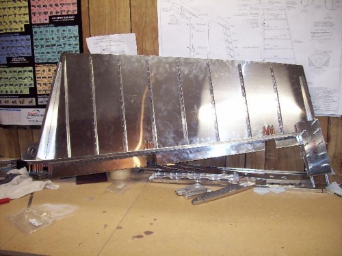 Rudder frame and left skin