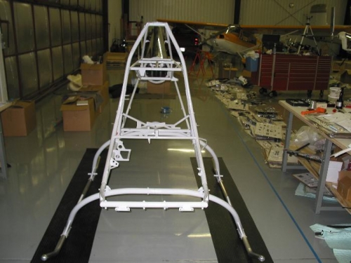 Painted airframe with Tail Boom installed