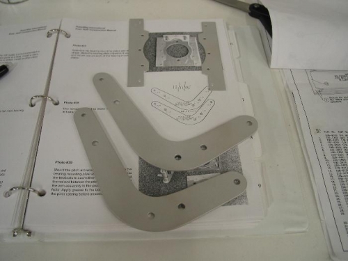 Bead Blasted Tail Rotor Pitch Actuator Arms; along with two Bearing Plate Slider Straps