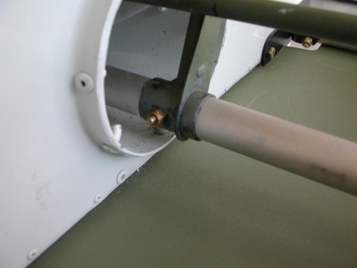 Aileron crank bolted in