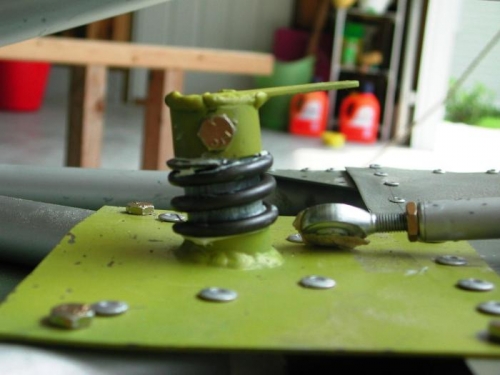 Nose wheel bell crank bolted in