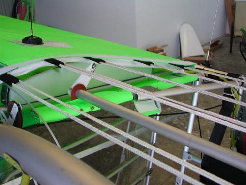 Right wing fabric in place