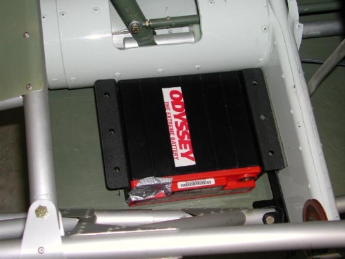 Battery in place on cabin floor