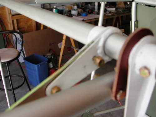 Flap handle bolted to crank