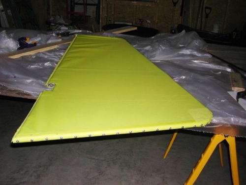 Rudder covering completed