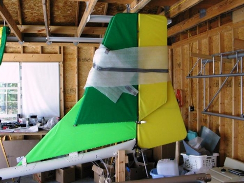 Completed tail folded up