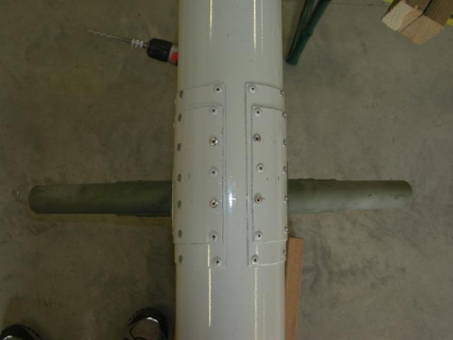 Rivets in place, top view