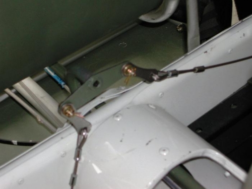 Cables swaged to aileron crank tangs