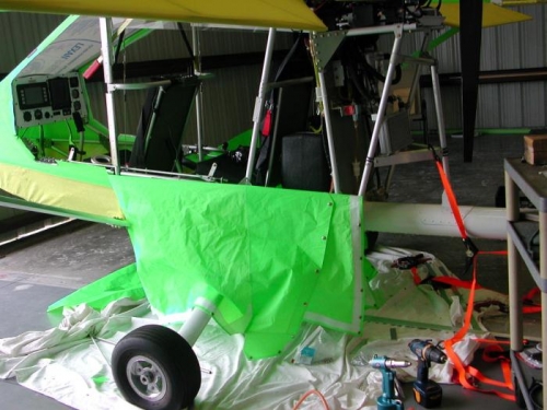 Aft door fabric cut out