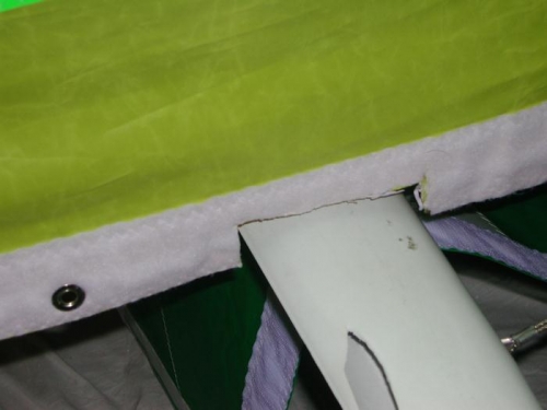 Main gear fabric cut-outs