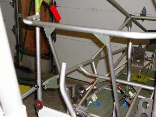 Rear view of front seat support