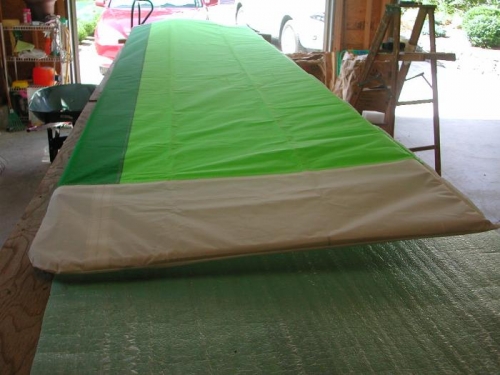 Wing fabric before battens