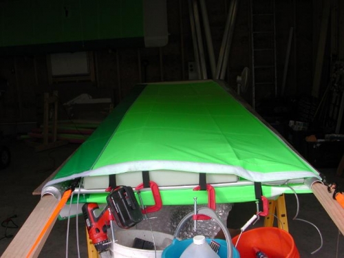 Wing fabric under tension