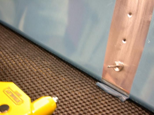 Pop rivet dimpler inserted