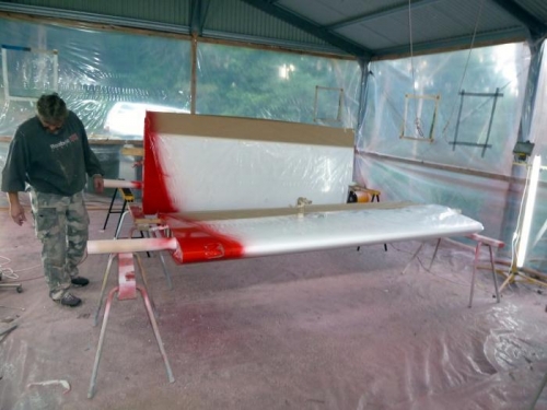 Second coat on the wing tips