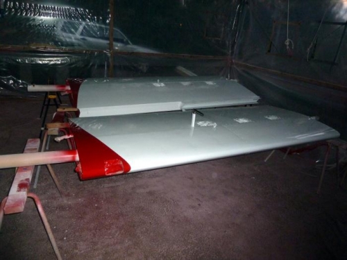 Wing tips finished and masking removed