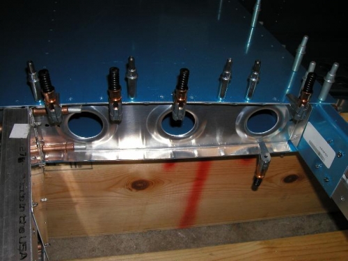 HS-405 clamped ready for back drilling