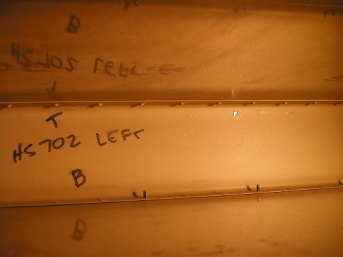 HS-601PP riveted to front spar