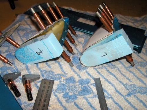 Foam blocks to fill the ends of the horizontal tips