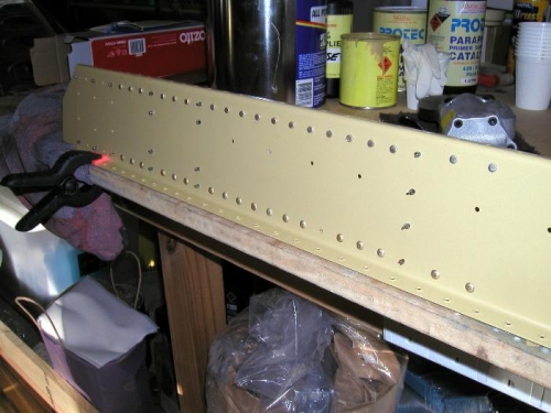 Close up of the inboard doubler riveted in place