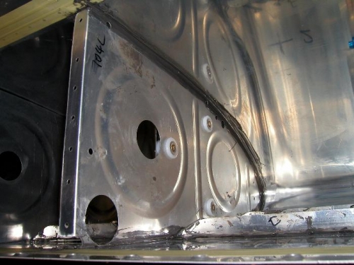 First rib prosealed and riveted in place what a mess