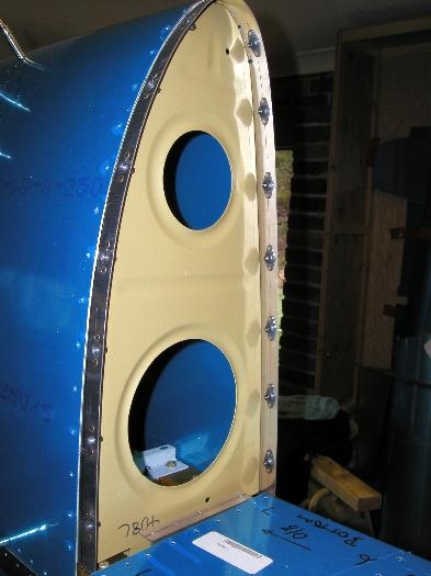All the number eight holes dimpled and nut plates riveted on