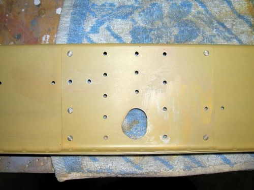 Centre section of rear spar with doubler riveted in place