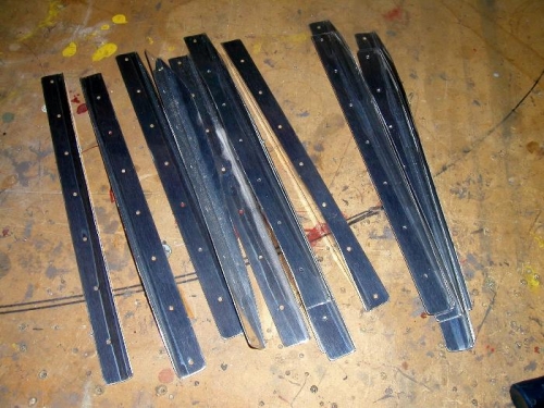 Stiffeners cut to size and edge finished