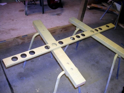 Flap spar back drilled,  deburred, dimpled, counter sunk and etch primed