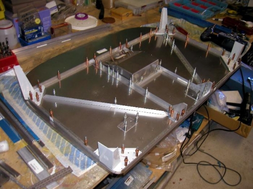 Firewall with all parts drilled, counter sunk and dimpled