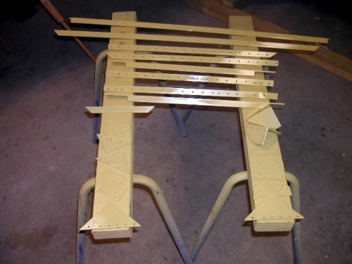 A coat of etch primer applied to the underneath of the stiffeners