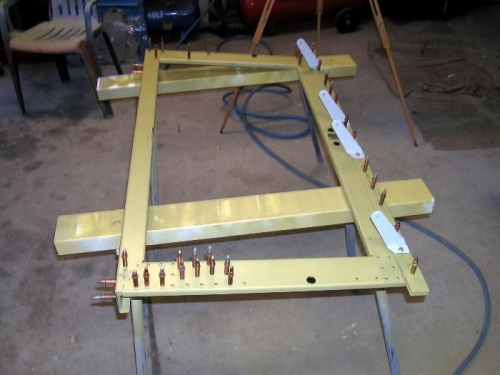Bulkhead clecoed and ready to rivet