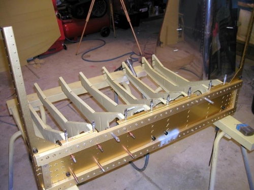 Front view of rivets and bolts