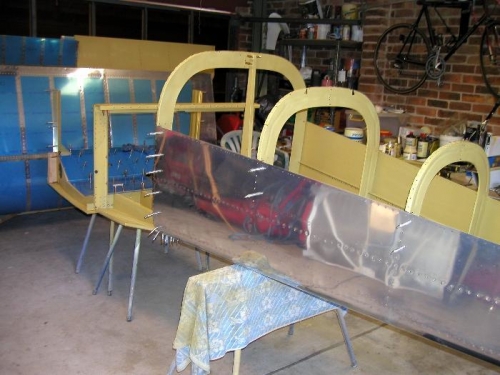 Left view, fuselage joined