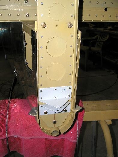 Rear of rubber and horizontal stab bolted into place