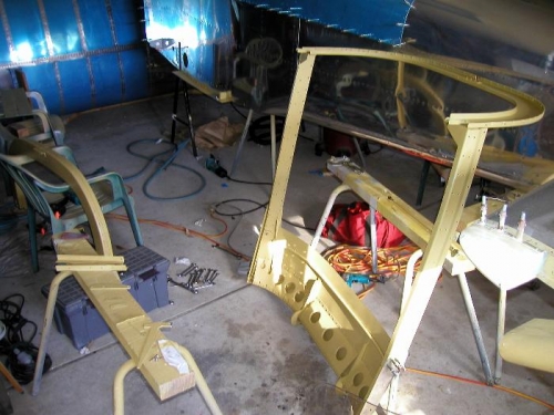 All the canopy frame componets removed, preped and etch primed