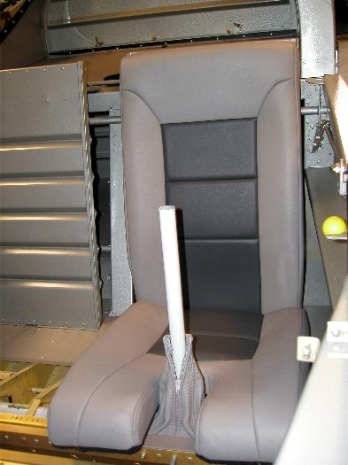 Pilot seat installed for a quick fly around the garage