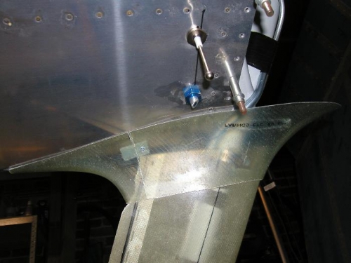 Looking left and under the fuselage at the top intersection faiirng